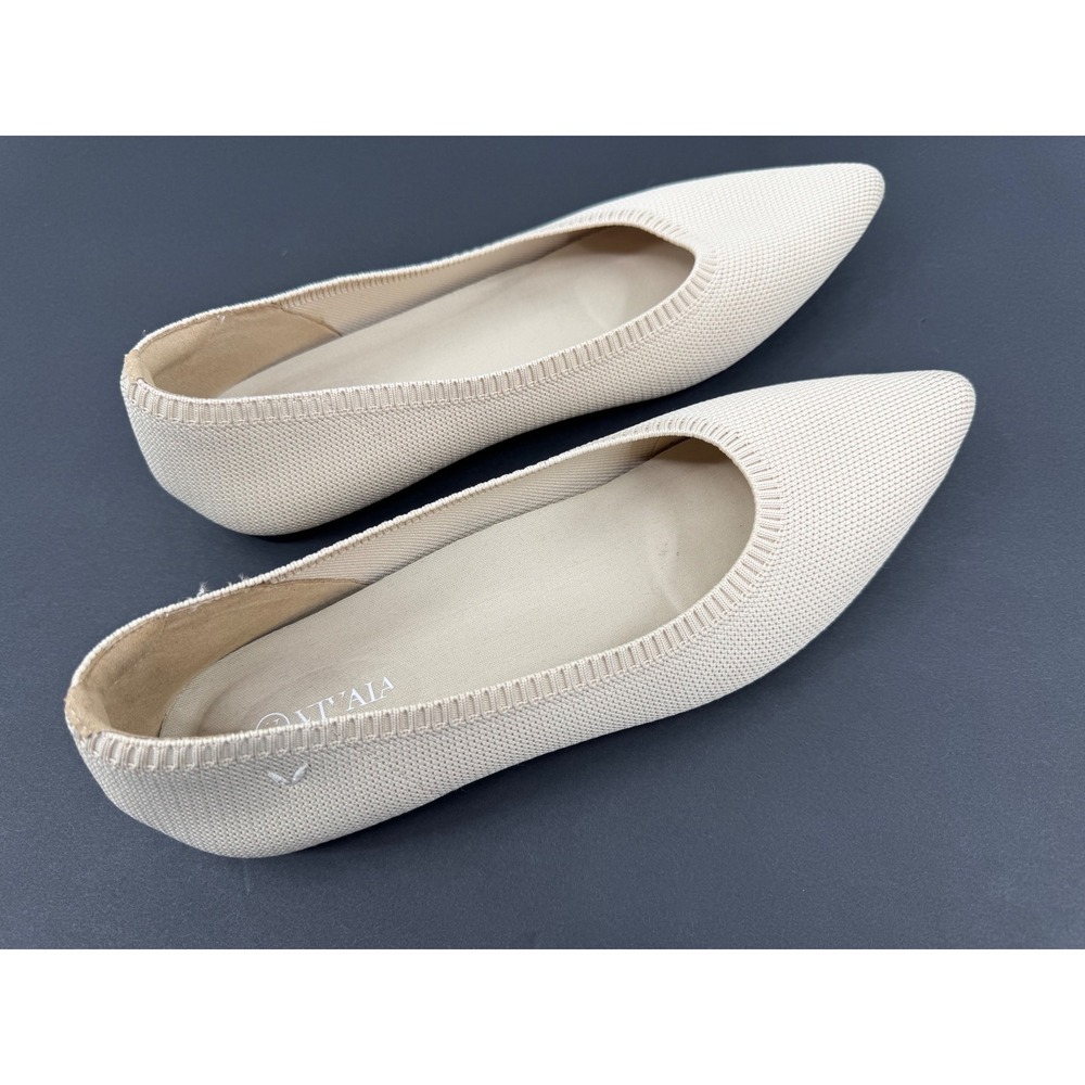VIVAIA Aria 5 Pointed Toe Flats Size 43 US 11 Beige Knit Washable Shoes